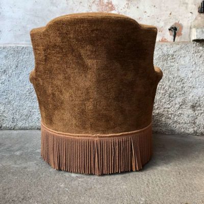 Fauteuil Crapaud à franges vintage