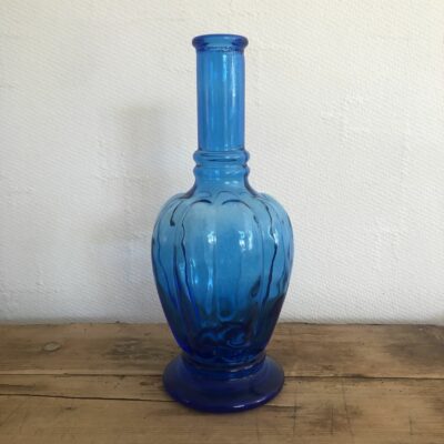 Soliflore en verre bleu Brocante vintage en ligne