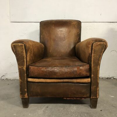 Fauteuil en cuir rétro